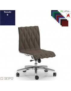 ROMBO R011 Poltrona schienale basso cuciture a "rombo", senza braccioli movimento oscillante "B" tessuto B