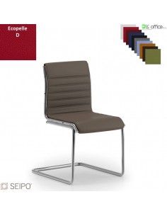 ROMBO R028 Poltrona a slitta imbottita cuciture "lineari" senza braccioli ecopelle D SEIPO