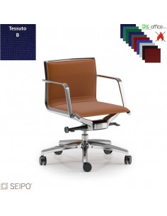 ALUMINIUM AL36 Poltrona schienale basso braccioli movimento ’AB’ Seipo tessuto B tessuto B CLASS 1IM