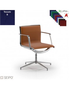 ALUMINIUM AL41 Poltrona schienale basso braccioli girevole 4 razze Seipo  tessuto B CLASS 1IM