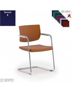 ALUMINIUM VS01 Poltrona Visitatore base a slitta cromata braccioli Seipo