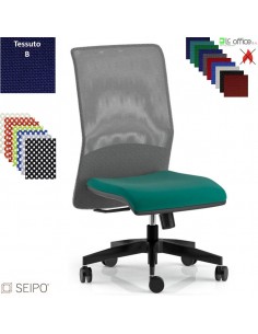 TRIADE TD54 Poltrona operativa senza braccioli movimento sincronizzato R2 schienale rete SEIPO Tessuto B classe 1IM