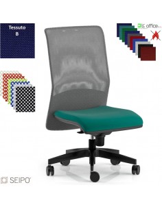 TRIADE TD55 Poltrona operativa senza braccioli movimento sincronizzato R4 schienale rete SEIPO Tessuto B classe 1IM