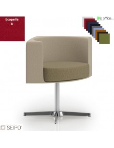 RS10 Poltrona attesa singola imbottita Base elevabile a gas 4 razze alluminio girevole SEIPO Ecopelle D