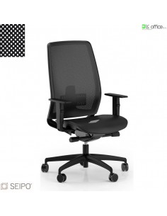 Wave W034 Poltrona sedile-schienale rete nera, braccioli movimento sincronizzato con traslazione “Z” Seipo Type 2