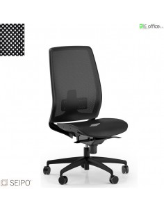 Wave W036 Poltrone sedile-schienale rete nera senza braccioli movimento sincronizato “R4” Seipo Type 2
