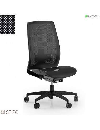 Wave W038 Poltrona sedile-schienale in rete nera senza braccioli movimento sincronizzato con autobalance “F” Seipo Type 2