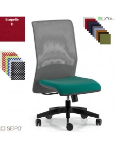 TRIADE TD54 Poltrona operativa senza braccioli Movimento sincronizzato R2 schienale rete SEIPO Ecopelle D