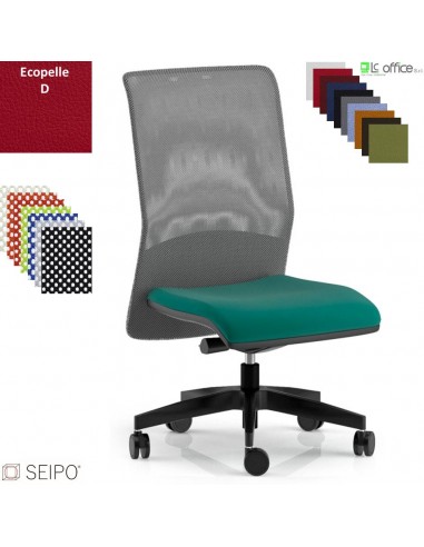 TRIADE TD56 Poltrona operativa senza braccioli Movimento sincronizzato traslatore Z Schienale rete SEIPO Ecopelle D