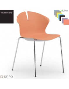 OVER POLY OV01 Sedia visitatore impilabile telaio cromato 4 gambe acciaio SEIPO Polipropilene