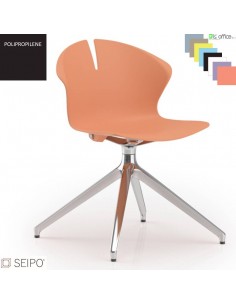 OVER POLY OV03 Sedia girevole visitatore 4 razze piramidale alluminio SEIPO Polipropilene