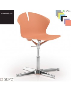OVER POLY OV04 Sedia girevole visitatore 4 razze piana alluminio SEIPO Polipropilene
