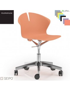 OVER POLY OV05 Sedia girevole visitatore 5 razze su ruote alluminio SEIPO Polipropilene