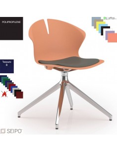 OVER EASY SOFT OV09 Sedia girevole visitatore Imbottita tessuto B 4 razze piramidale alluminio SEIPO Polipropilene