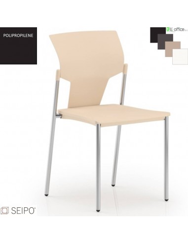AKTIVA AK01C Sedia visitatore impilabile telaio acciaio cromato 4 gambe acciaio SEIPO Polipropilene