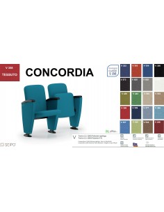 Concordia CP1PS ST PP 2 POSTI poltrona da sala cinema TEATRO SU trave Seipo Tessuto B OMOLOGATA CLASS 1 IM