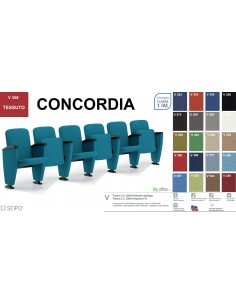 Concordia CP1PS ST PP 6 POSTI poltrona da sala cinema TEATRO SU trave Seipo Tessuto V OMOLOGATA CLASS 1 IM