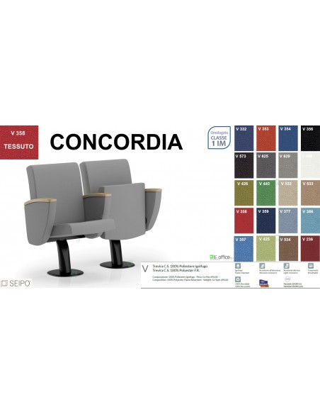 Concordia CT1PS SQ PL 2 POSTI poltrona da sala cinema TEATRO