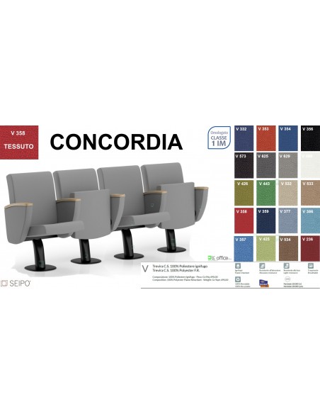 Concordia CT1PS SQ PL 4 POSTI poltrona da sala cinema TEATRO