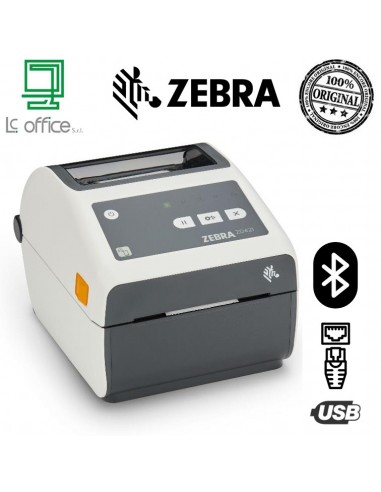 Stampante Zebra ZD421 DT HEALTHCARE 300 DPI BLUETOOTH LAN USB EU&UK CORDS EZPL   - ZD4AH43-D0EE00E