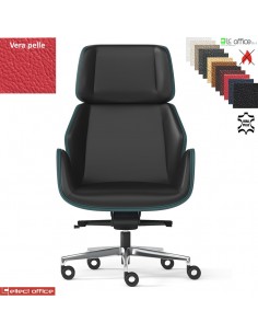 Haiku Poltrona direzionale con oscillante fulcro avanzato multiblock regolazione lat. base alluminio VERA PELLE