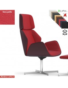 Haiku Poltrona direzionale con movimento armonico base 4 razze alluminio VERA PELLE