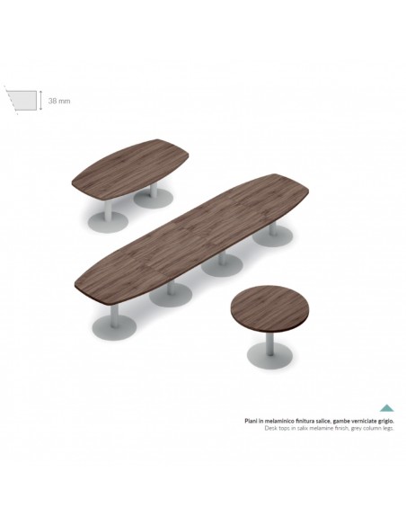 TAVOLO RIUNIONE ROYAL tondo melaminico gamba metalliche - Seipo RY.0233 img