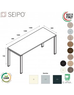 Bridge scrivania lineare struttura metallica a ponte Seipo P. 600 BR.0100