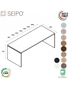 Panel Scrivania P.800, struttura in melaminico Seipo PA.1301 2 3 4