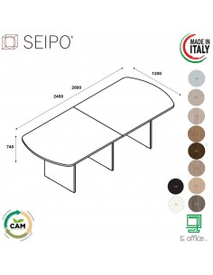 Panel Tavolo riunione ovale P.1200, piano due pezzi, struttura in melaminico PA.0730 1
