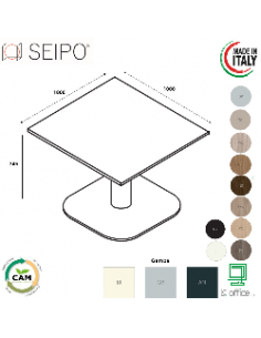 Panel Tavolo riunione p.1000, colonna e base  quadra Seipo PA.0770