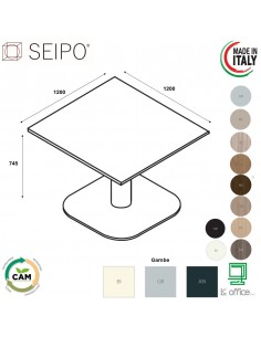 Panel Tavolo riunione p. 1200, colonna e base  quadra Seipo PA.0771
