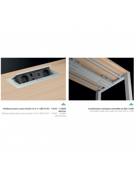 3 OPZIONALI ELETRIFICAZIONE PER SCRIVANIE E TAVOLI RIUNIONE SEIPO