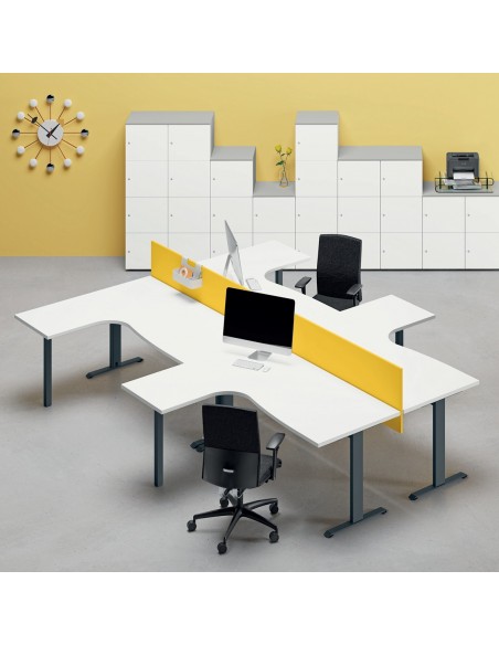 T-LEG Workstation DX da struttura metallica gambe portante Seipo P. 1200 1400 1600 TL.0109 10 11 DESTRO img