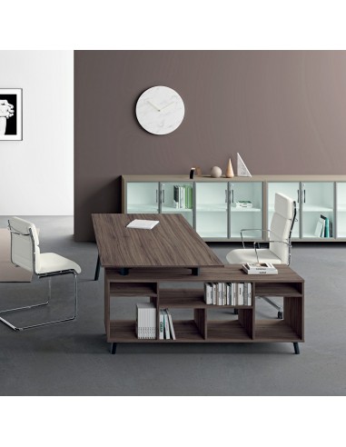 VERTEX scrivania piano in melaminico LINEARE con mobile portante Seipo - VX.0026 27 28 VX.0036 DX SX IMG
