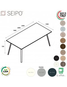 VERTEX Tavolo riunione piano in melaminico LINEARE Seipo P. 1000 - VX.0056 57 58