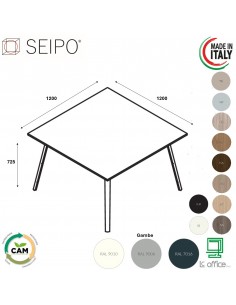 VERTEX Tavolo riunione piano in melaminico QUADRATO Seipo diametro 1200 - VX.0096