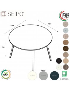 VERTEX Tavolo riunione piano in melaminico ROTONDA diametro 1400 Seipo - VX.0098