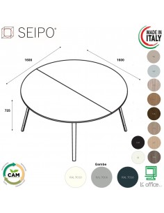 VERTEX Tavolo riunione piano in melaminico ROTONDA diametro 1600 Seipo - VX.0099