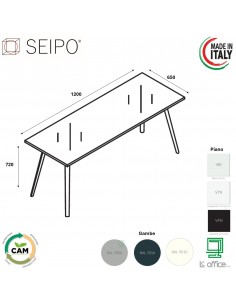 VERTEX scrivania piano in VETRO Seipo P. 650 - VX.0321