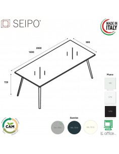 VERTEX TAVOLO RIUNIONE piano in VETRO Seipo P. 900 - VX.0341 VX.0342
