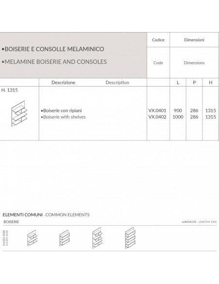 VERTEX BOISERIE libreria per ufficio direzionale con ripiani SEIPO - RY.0401 02 scheda
