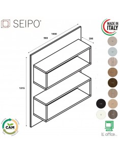 VERTEX BOISERIE libreria per ufficio direzionale con ripiani SEIPO - RY.0403 04