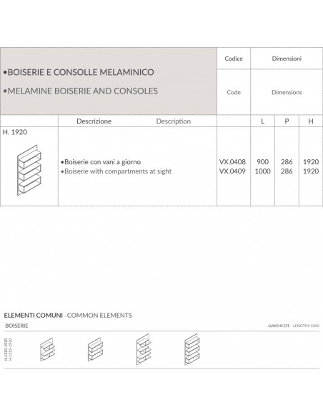 VERTEX BOISERIE libreria per ufficio direzionale con ripiani SEIPO - RY.0408 09 SCHEDA