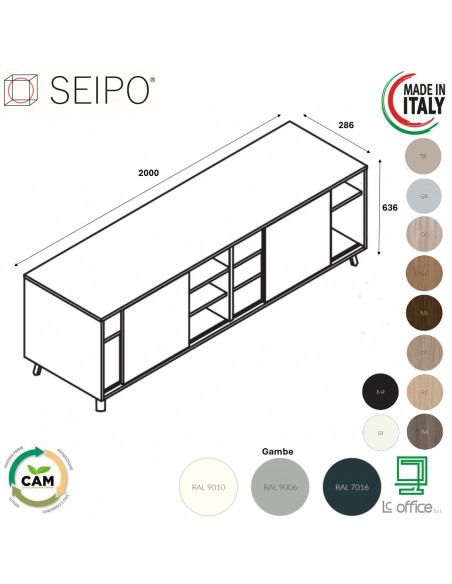 VERTEX Consolle con 2 ante scorrevoli SEIPO - VX.0426