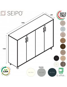 VERTEX Armadio medio con 4 ante in melaminico SEIPO - VX.0416