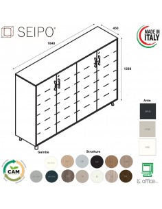 VERTEX Armadio medio con elementi di chiusura in melaminico con 4 ante in HPL SEIPO - VX.0431