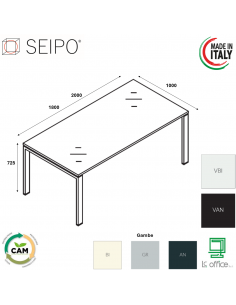 BRIDGE scrivania piano in VETRO Seipo P. 1000 - BR.0131 32