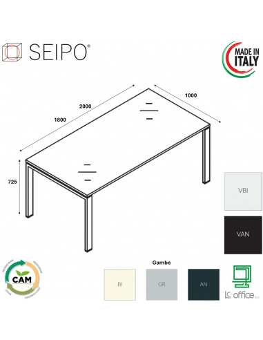 BRIDGE scrivania piano in VETRO Seipo P. 1000 - BR.0131 32