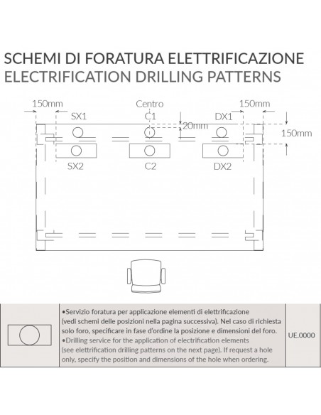 CODICI PER I FORI ELETRIFICAZIONE SCRIVANIA RING SEIPO